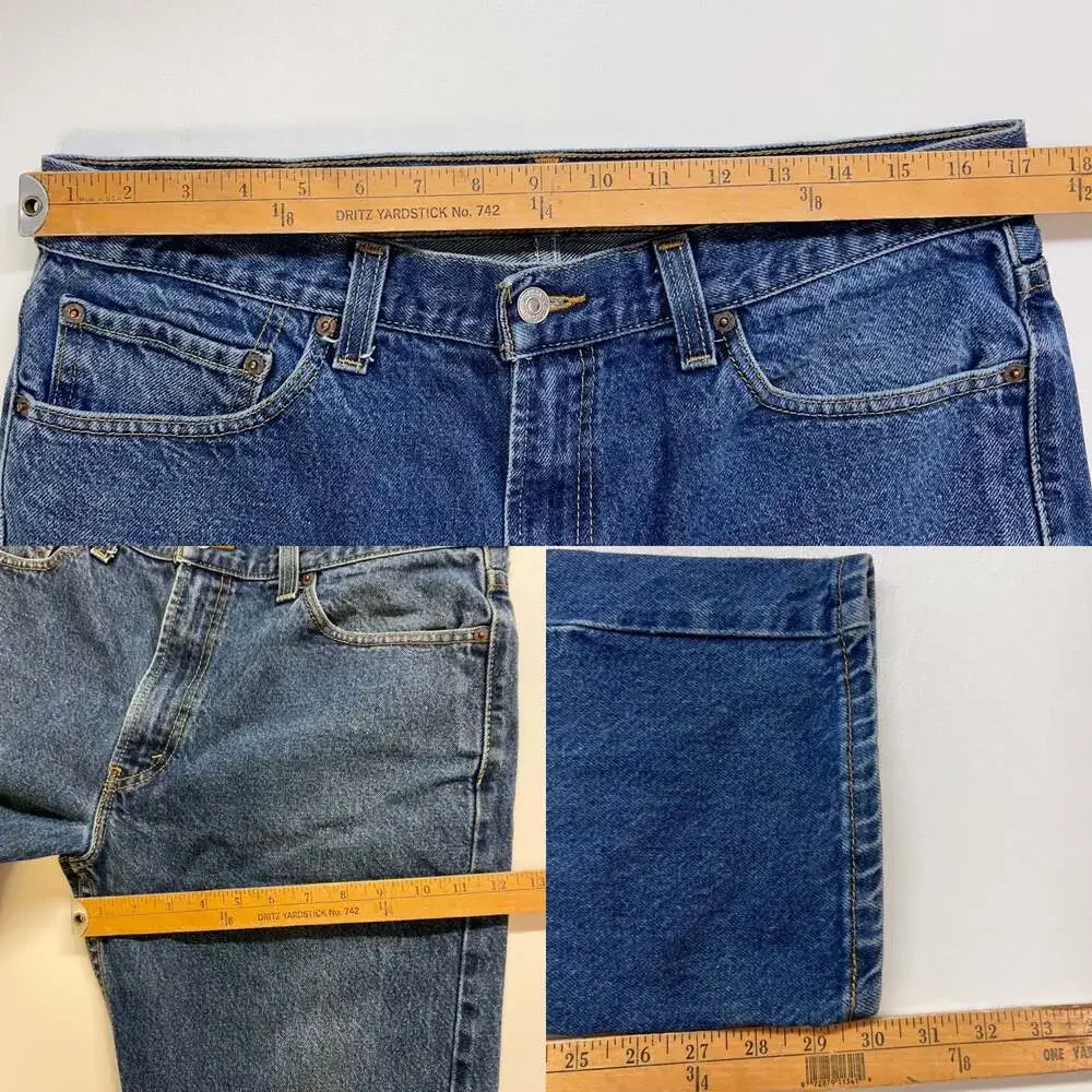 Levis 505 Straight Fit Jeans Mens W34 L30 Medium Blue Denim 100% Cotton 0434